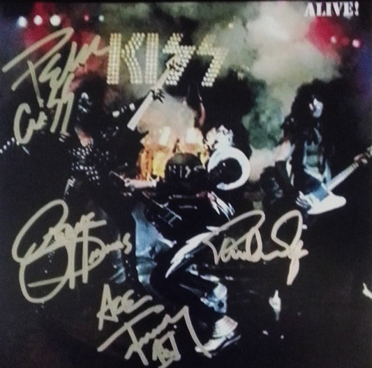 KISS signed autographed Album Alive COA Hologram Beckett Autographs