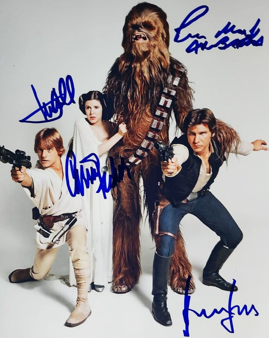 Star Wars cast signed photo original blue marker