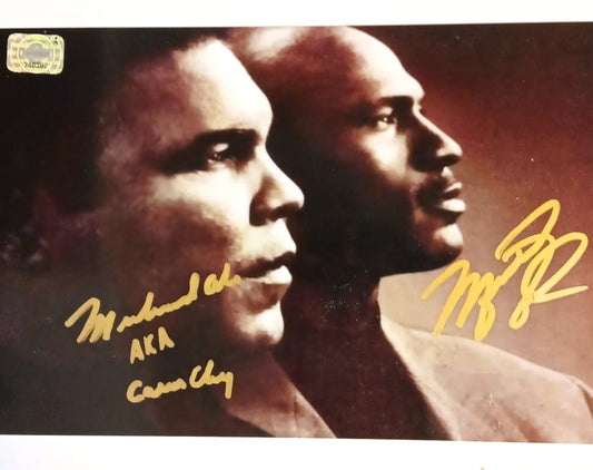 MUHAMMAD ALI / MICHAEL JORDAN signed autographed photo COA Hologram Beckett Autographs