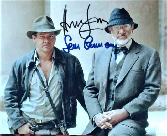 SEAN CONNERY  HARRISON FORD signed autographed photo COA Hologram Beckett Autographs